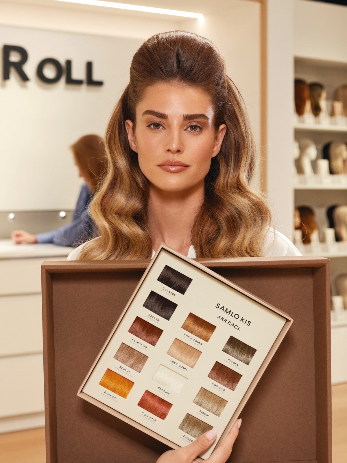 Kit de distribuidora con muestras de extensiones de pelo Elegance