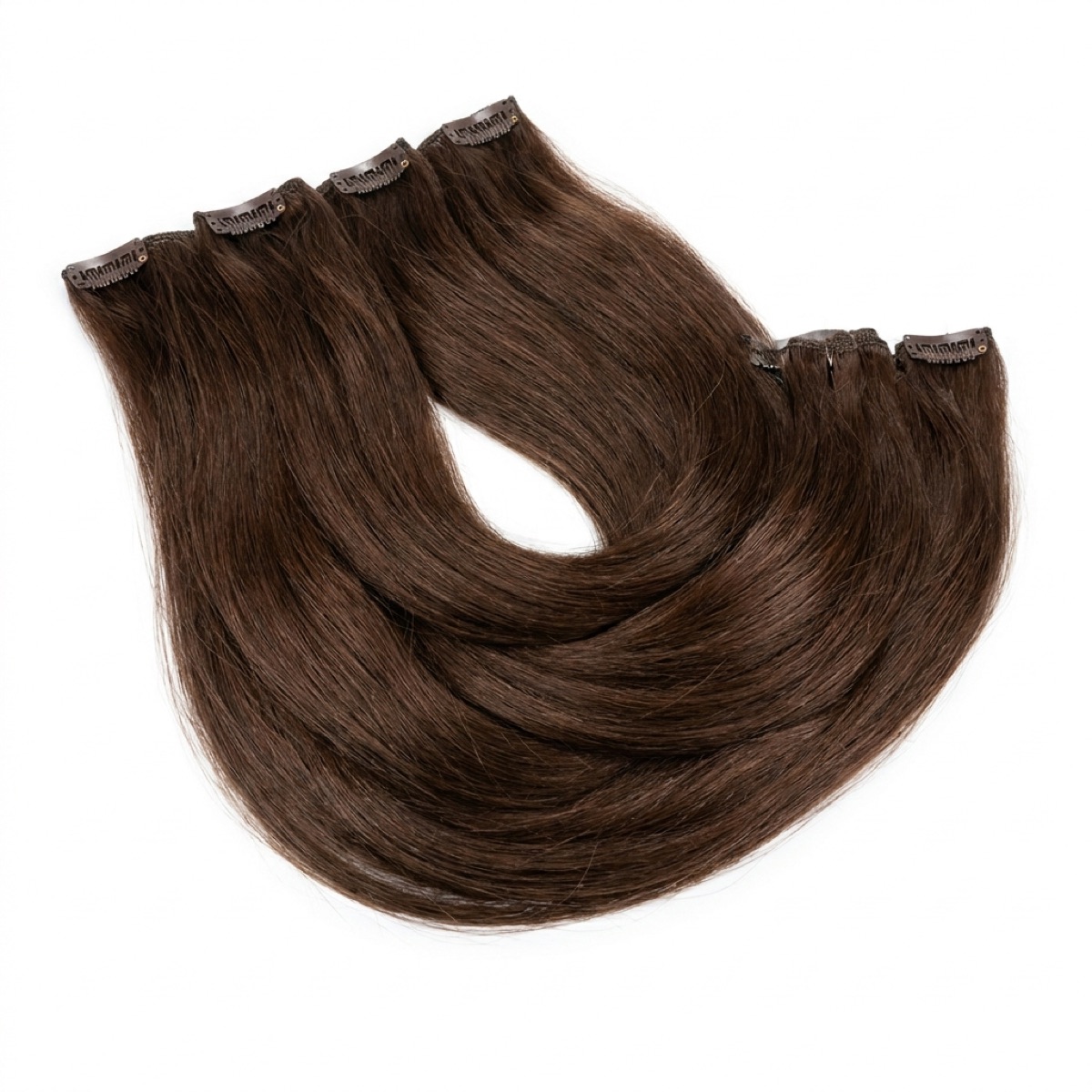 Extensiones de pelo con clip castañas