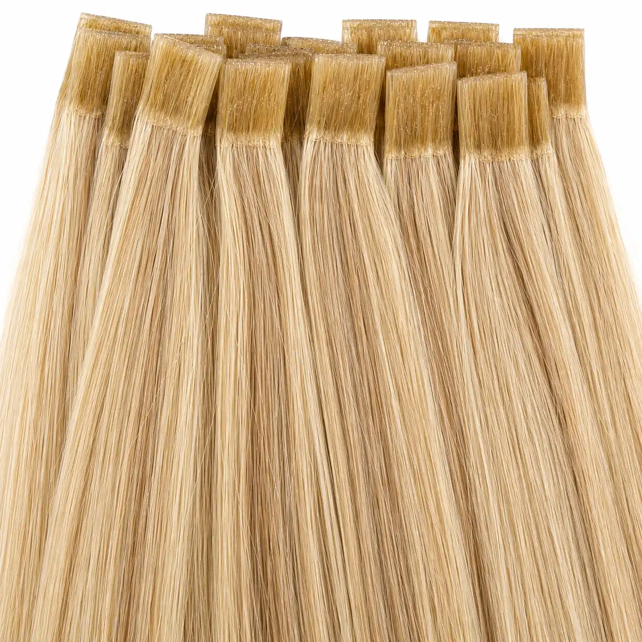 Mechones de extensiones de queratina de cabello natural rubio con puntas U-tip