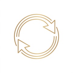 Icono dorado de devoluciones