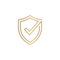 Icono dorado de garantía