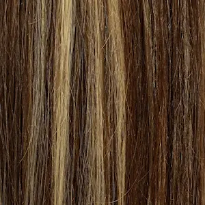 Muestra de extensiones de pelo mechadas tono 4.8.613 castaños oscuro y claro con rubio